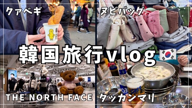 【韓国旅行2泊3日🇰🇷】ゆるっと楽しむ①日目/ヌビバッグ/広蔵市場/東大門/ホテル/グルメ/ショッピング/